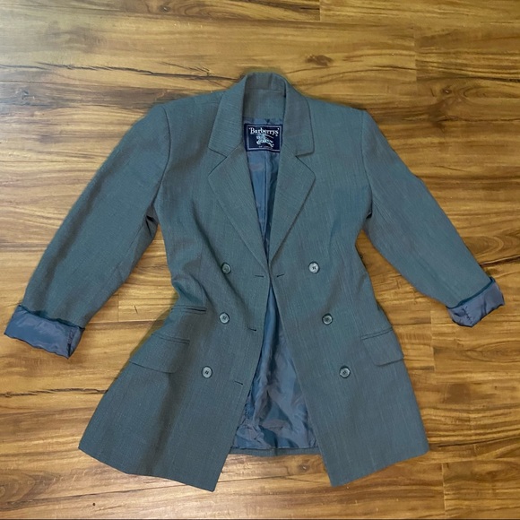 🚫 SOLD 🚫Burberry Gray Y2K Dress Long Blazer sz. 6 - Picture 5 of 10